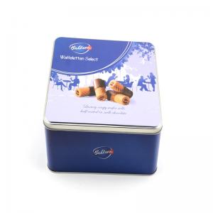 scatola di latta biscotto alimentare, scatola rettangolare di latta di cioccolato