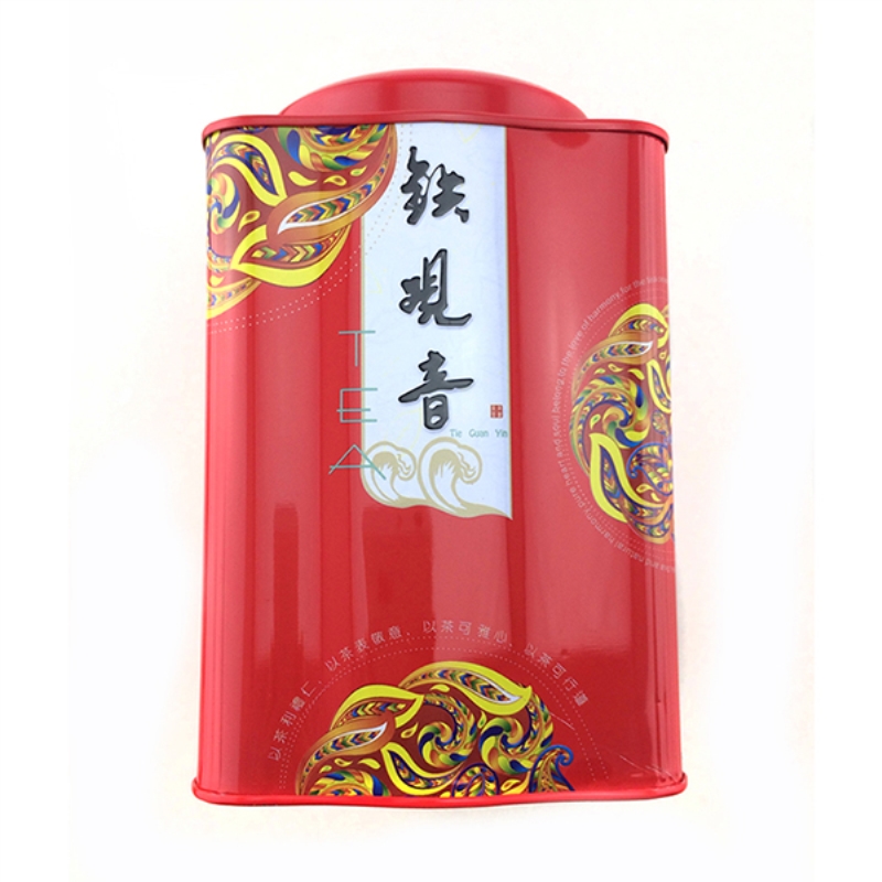 Scatola di latta da tè cinese tradizionale quadrata con doppio coperchio