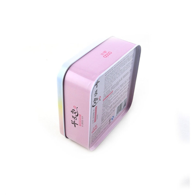 Scatola di latta cosmetica quadrata stampata personalizzata per ombretto